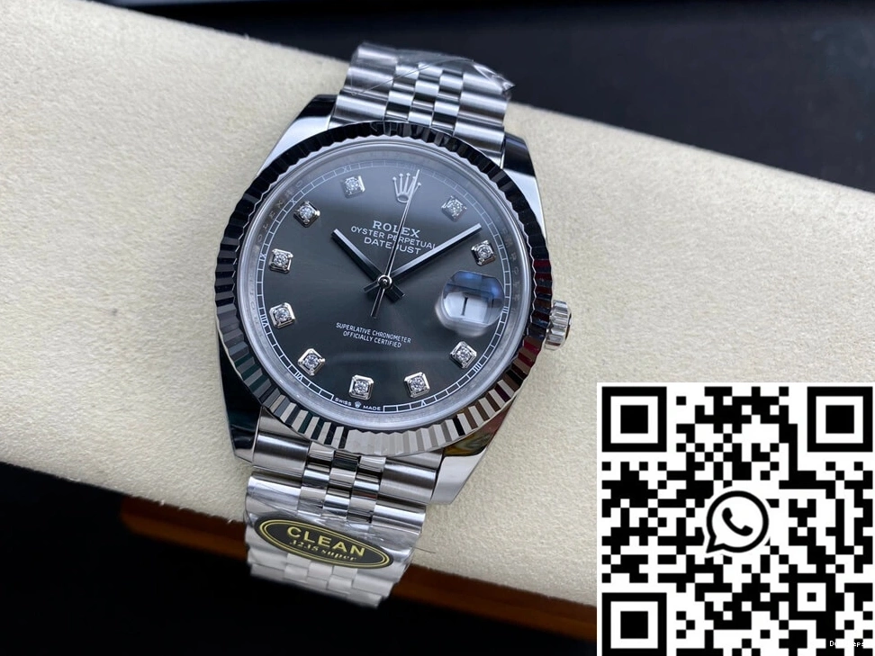 Gray Clean Factory Dial M126334-0006 Rolex Diamond Datejust 1111